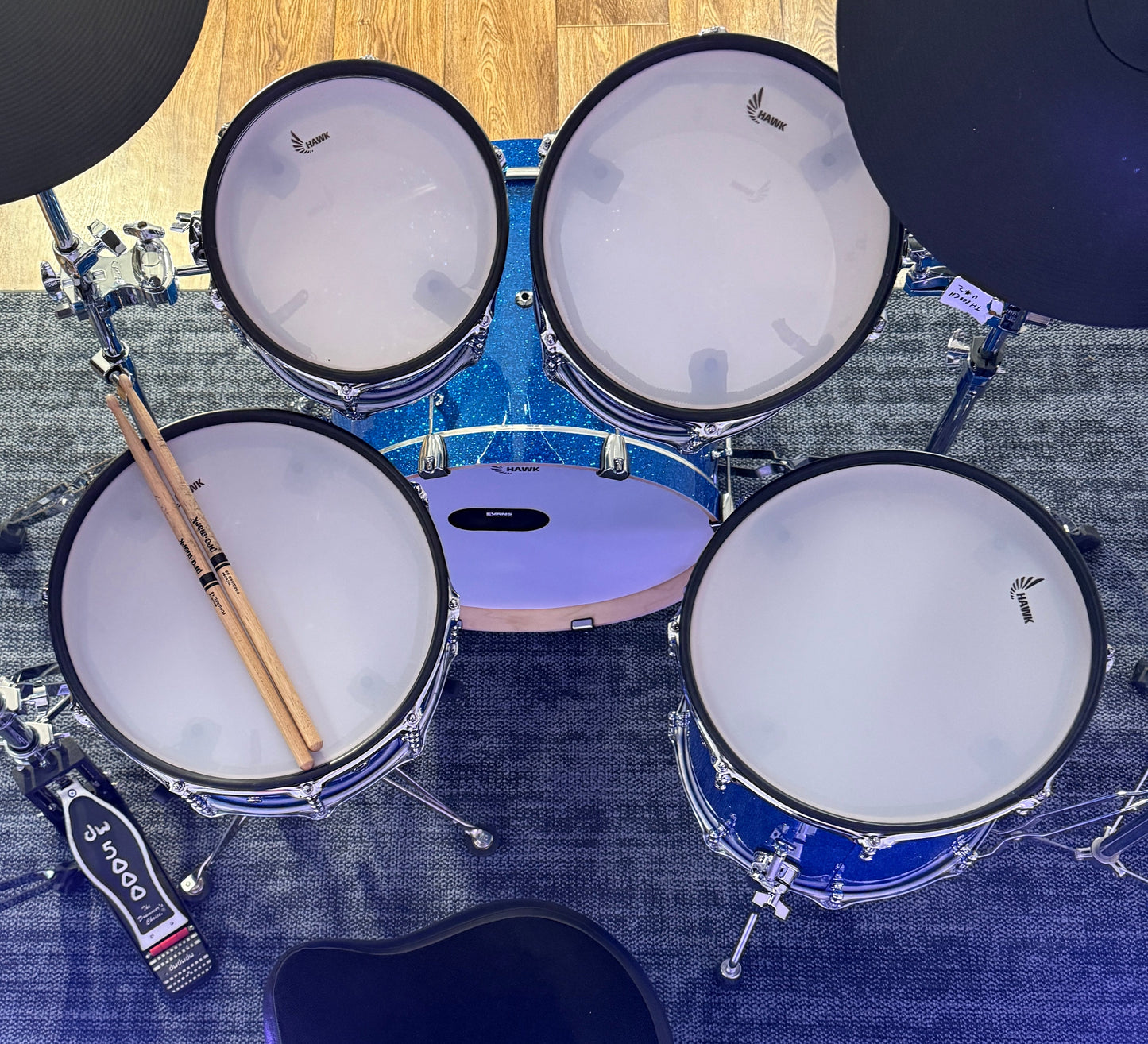 Hawk USA 5 pc Shell Pack in Blue Glass Glitter - Demo Model