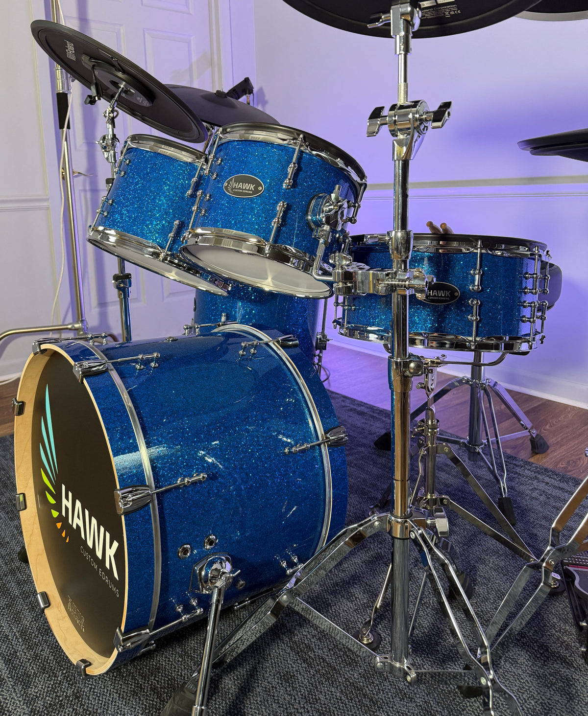 Hawk USA 5 pc Shell Pack in Blue Glass Glitter - Demo Model