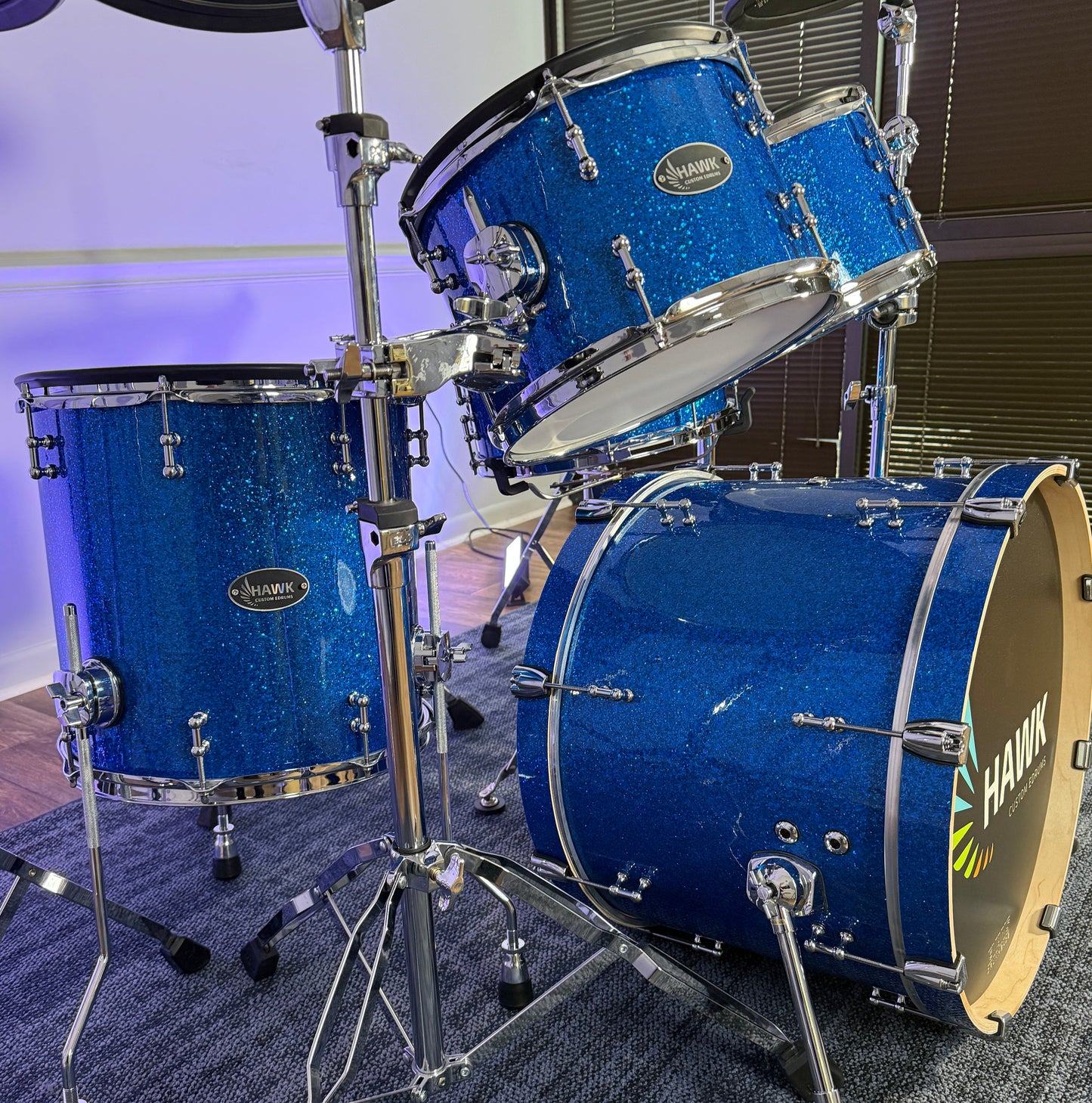 Hawk USA 5 pc Shell Pack in Blue Glass Glitter - Demo Model